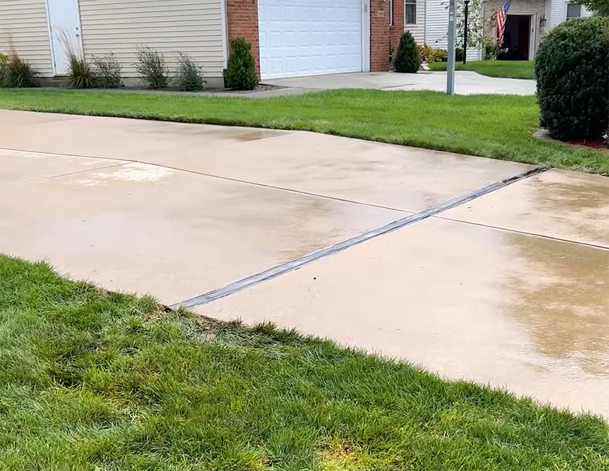 uneven driveway after shot